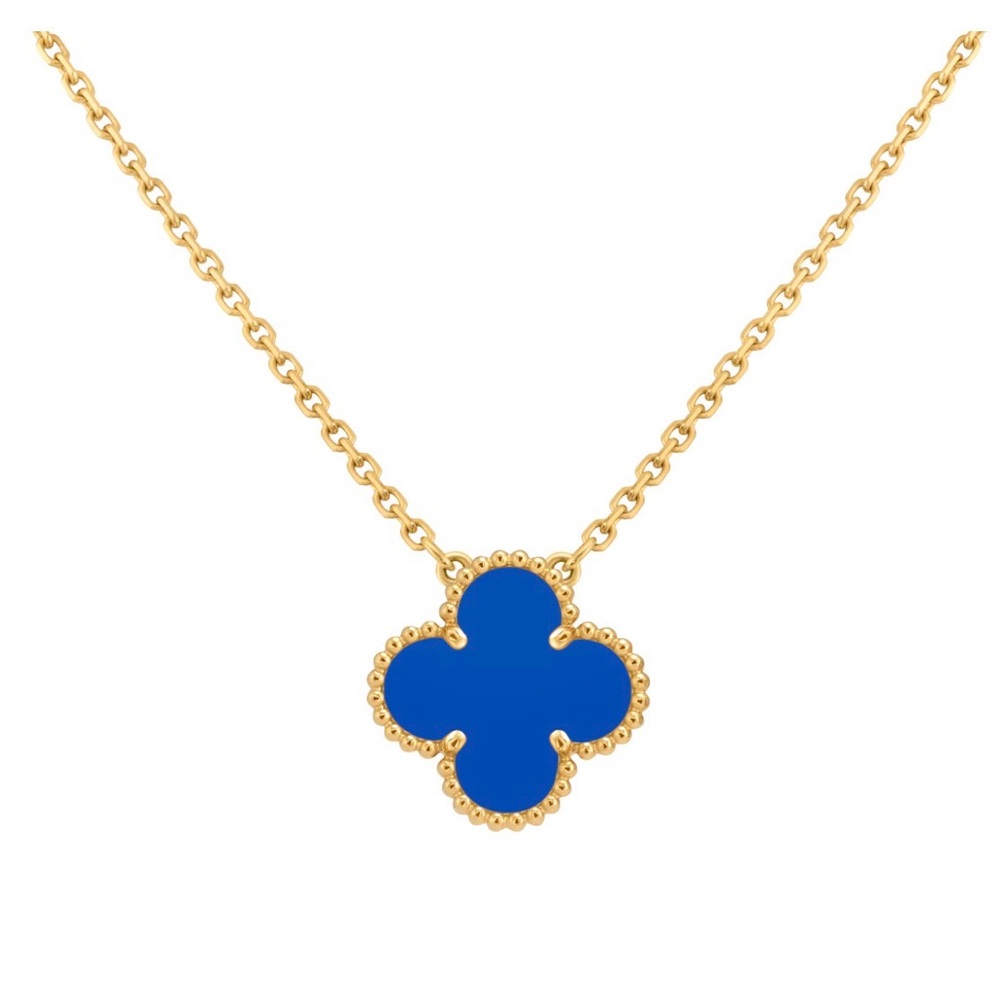 Van Cleef & Arpels Blue and Gold Alhambra Necklace